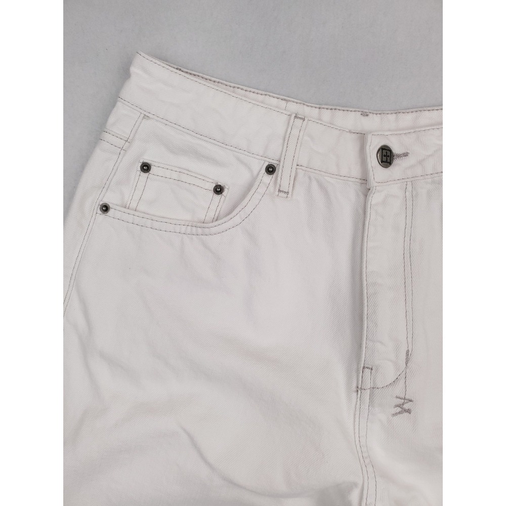 Ksubi Jeans Womens 30 White Gaucho Wide Leg Fray Raw Hem Baggy Y2K Grunge Skater - Picture 3 of 15